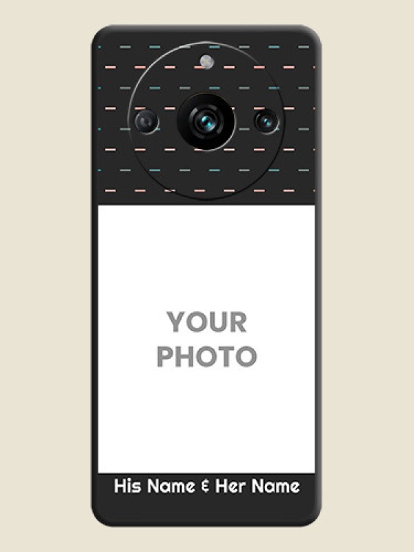 Custom Line Pattern Design with Text on Space Black Custom Soft Matte Phone Back Cover - Realme 11 Pro 5G - alternate view