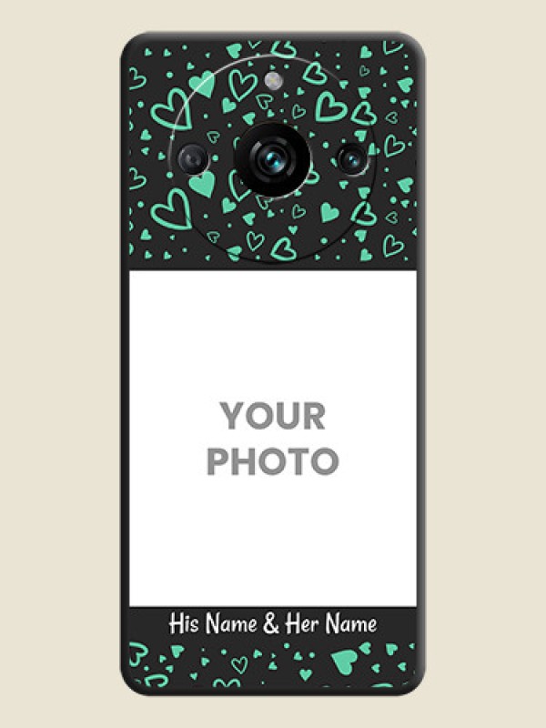 Custom Sea Green Indefinite Love Pattern - Photo on Space Black Soft Matte Mobile Cover - Realme 11 Pro Plus 5G - alternate view