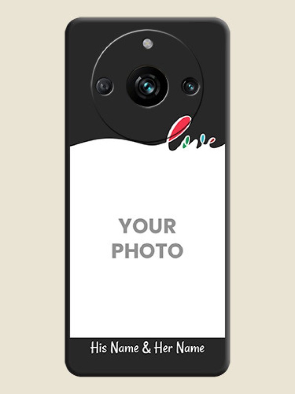 Custom Fall in Love Pattern with Picture - Photo on Space Black Soft Matte Mobile Case - Realme 11 Pro Plus 5G - alternate view