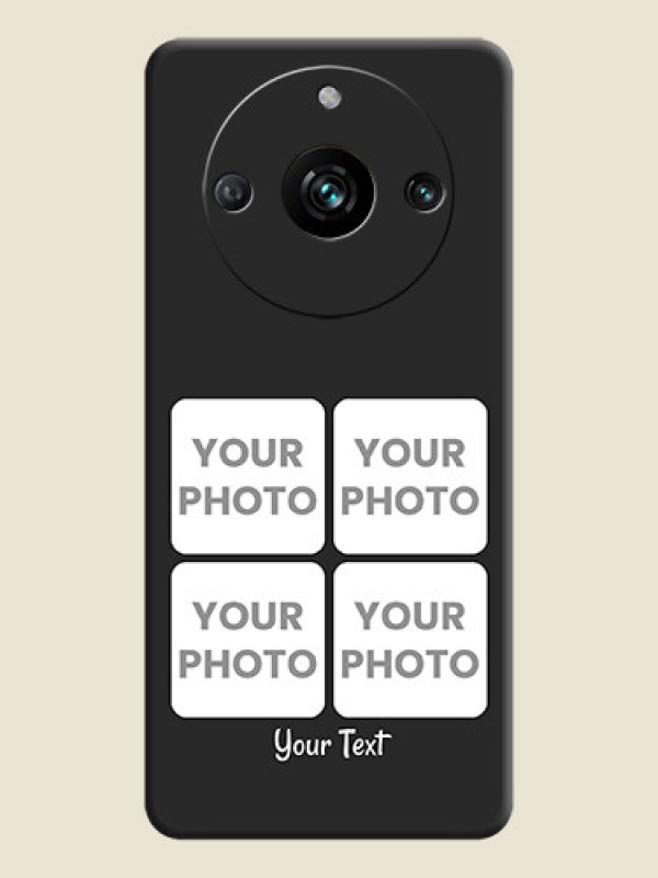 Custom Floral Art with 6 Image Holder - Photo on Space Black Soft Matte Mobile Case - Realme 11 Pro Plus 5G - alternate view