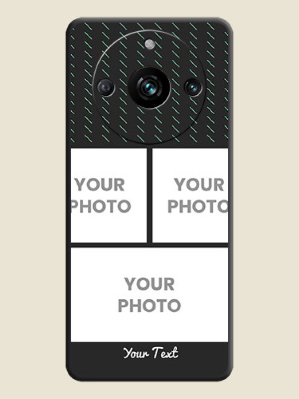 Custom Cross Dotted Pattern with 2 Image Holder on Personalised Space Black Soft Matte Cases - Realme 11 Pro Plus 5G - alternate view