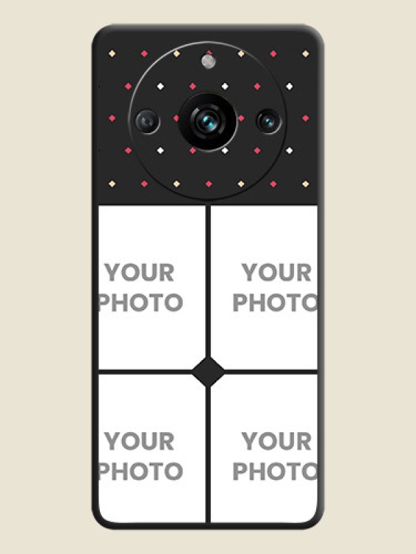 Custom Multicolor Dotted Pattern with 4 Image Holder on Space Black Custom Soft Matte Phone Cases - Realme 11 Pro Plus 5G - alternate view