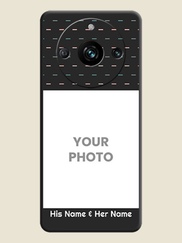 Custom Line Pattern Design with Text on Space Black Custom Soft Matte Phone Back Cover - Realme 11 Pro Plus 5G - alternate view