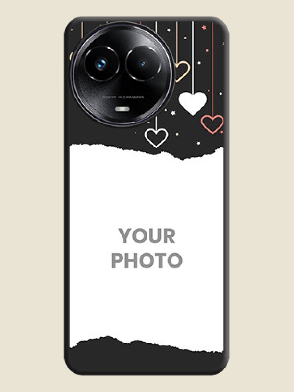 Custom Love Hangings with Splash Wave Picture On Space Black Custom Soft Matte Mobile Back Cover - Realme 11X 5G - alternate view