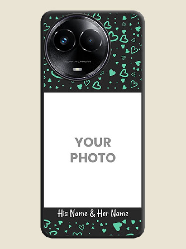 Custom Sea Green Indefinite Love Pattern on Photo On Space Black Custom Soft Matte Mobile Back Cover - Realme 11X 5G - alternate view