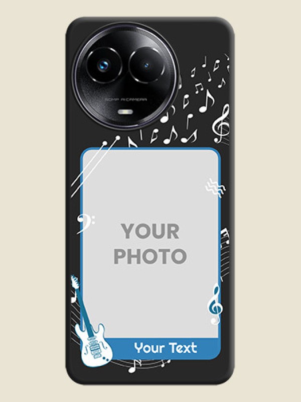 Custom Musical Theme Design with Text on Photo On Space Black Custom Soft Matte Mobile Back Cover - Realme 11X 5G - alternate view