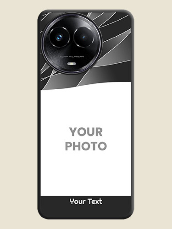 Custom Mixed Wave Lines on Photo On Space Black Custom Soft Matte Mobile Back Cover - Realme 11X 5G - alternate view