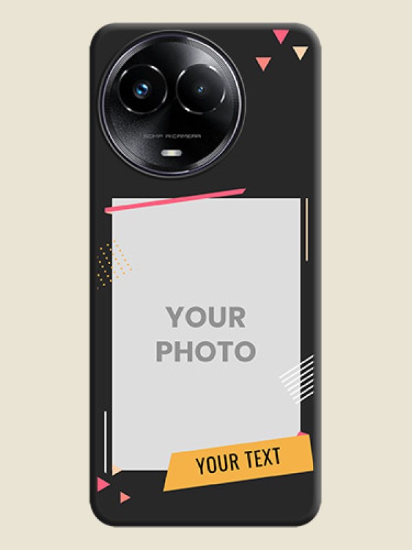 Custom Photo Frame with Triangle Small Dots on Photo On Space Black Custom Soft Matte Mobile Back Cover - Realme 11X 5G - alternate view