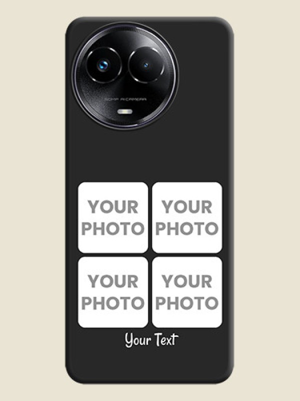 Custom Floral Art with 6 Image Holder on Photo On Space Black Custom Soft Matte Mobile Back Cover - Realme 11X 5G - alternate view