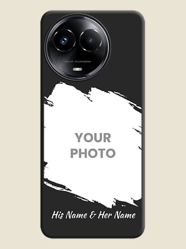 Custom Grunge Brush Strokes on Photo  On Space Black Custom Soft Matte Mobile Back Cover - Realme 11X 5G - alternate view