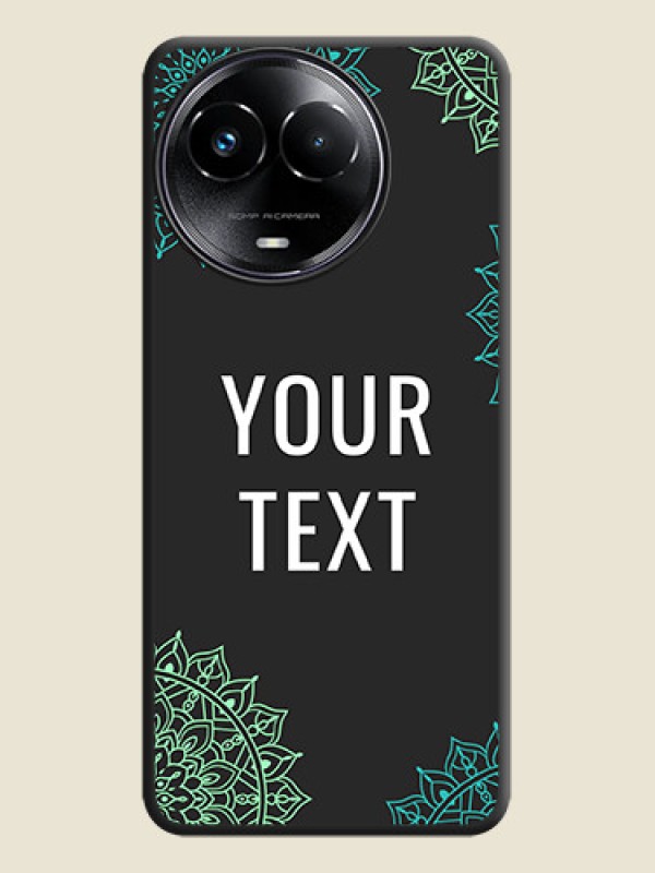 Custom Your Name with Floral Design On Space Black Custom Soft Matte Mobile Back Cover - Realme 11X 5G - alternate view