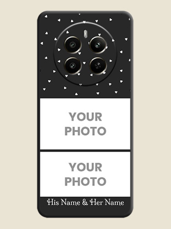 Custom Miniature Love Symbols with Name on Space Black Custom Soft Matte Back Cover - Realme 12 Plus 5G - alternate view