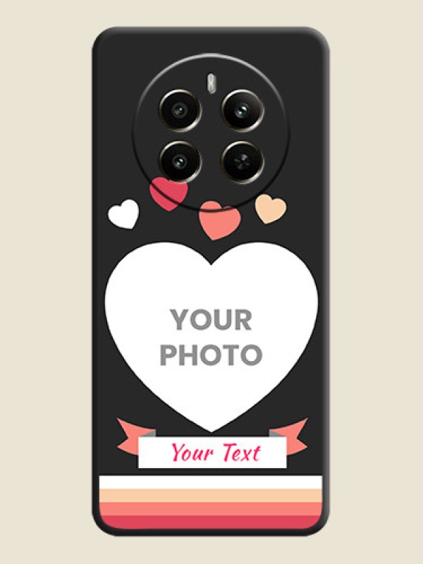 Custom Love Shaped Photo with Colorful Stripes on Personalised Space Black Soft Matte Cases - Realme 12 Plus 5G - alternate view