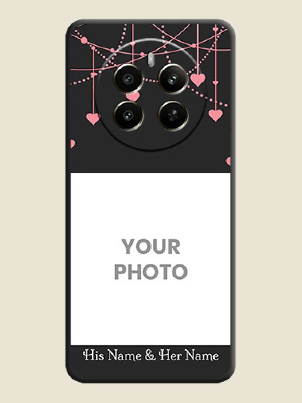 Custom Pink Love Hangings with Text on Space Black Custom Soft Matte Back Cover - Realme 12 Plus 5G - alternate view