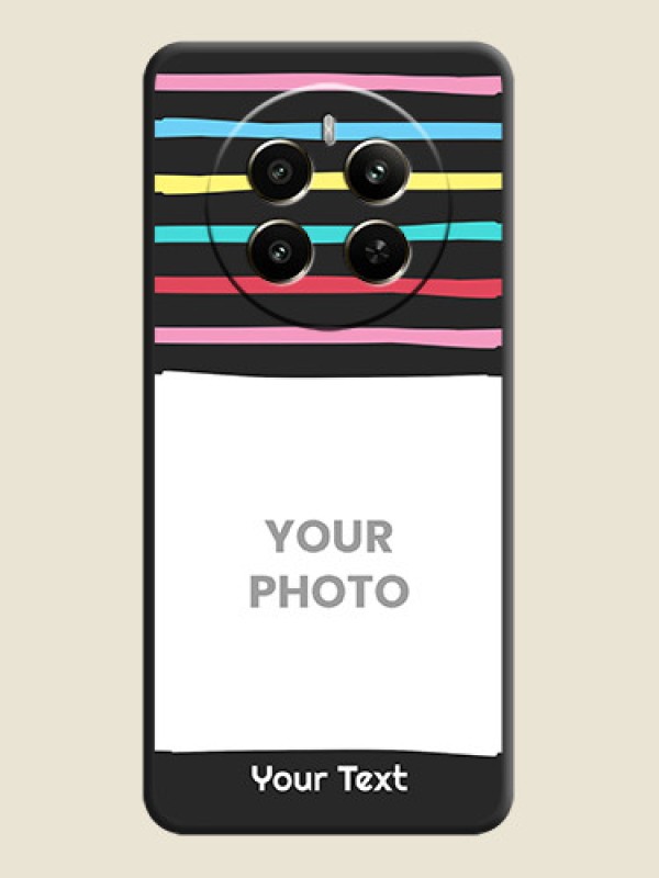 Custom Multicolor Lines with Image on Space Black Personalized Soft Matte Phone Covers - Realme 12 Plus 5G - alternate view