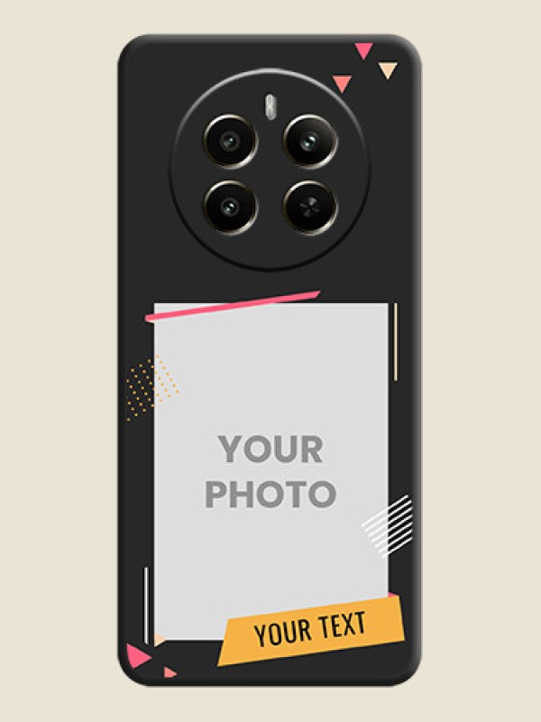 Custom Photo Frame with Triangle Small Dots - Photo on Space Black Soft Matte Back Cover - Realme 12 Plus 5G - alternate view