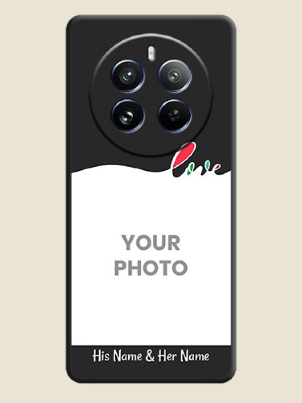 Custom Fall in Love Pattern with Picture - Photo on Space Black Soft Matte Mobile Case - Realme 12 Pro 5G - alternate view
