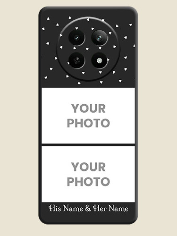 Custom Miniature Love Symbols with Name on Space Black Custom Soft Matte Back Cover - Realme 12X 5G - alternate view