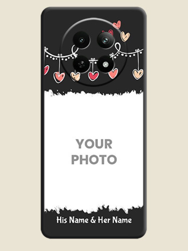Custom Pink Love Hangings with Name on Space Black Custom Soft Matte Phone Cases - Realme 12X 5G - alternate view