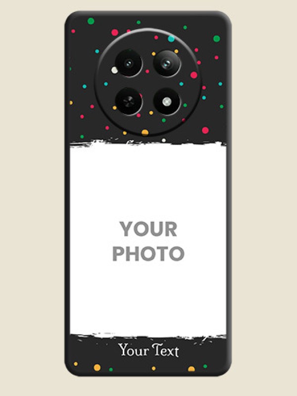 Custom Multicolor Dotted Pattern with Text on Space Black Custom Soft Matte Phone Back Cover - Realme 12X 5G - alternate view