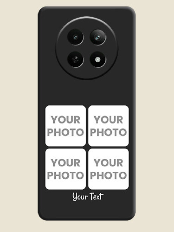 Custom Floral Art with 6 Image Holder - Photo on Space Black Soft Matte Mobile Case - Realme 12X 5G - alternate view