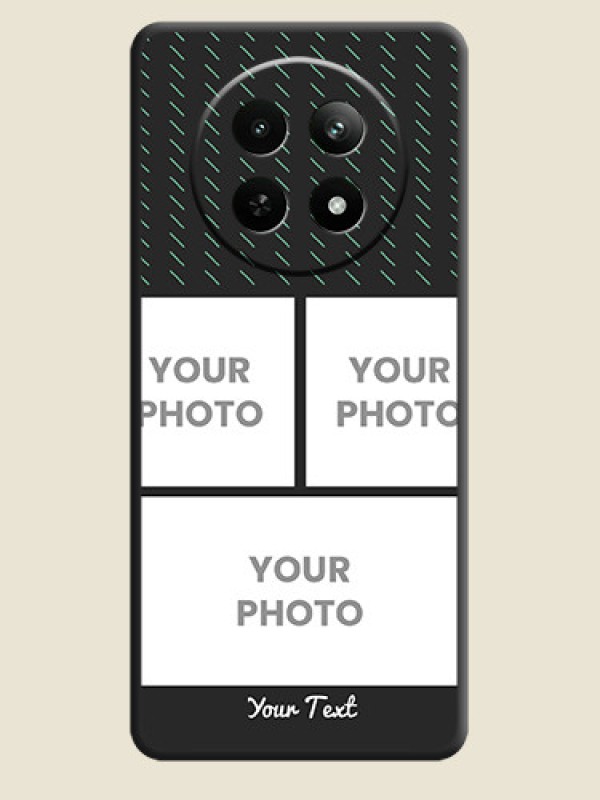 Custom Cross Dotted Pattern with 2 Image Holder on Personalised Space Black Soft Matte Cases - Realme 12X 5G - alternate view