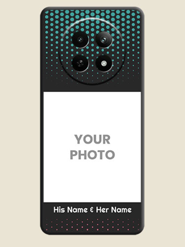 Custom Faded Dots with Grunge Photo Frame and Text on Space Black Custom Soft Matte Phone Cases - Realme 12X 5G - alternate view