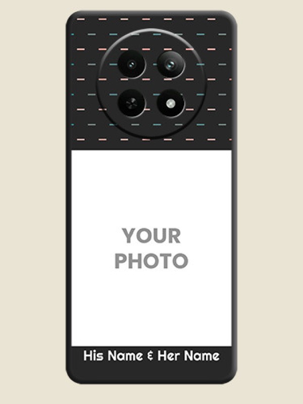 Custom Line Pattern Design with Text On Space Black Custom Soft Matte Mobile Back Cover - Realme 13 5G - alternate view