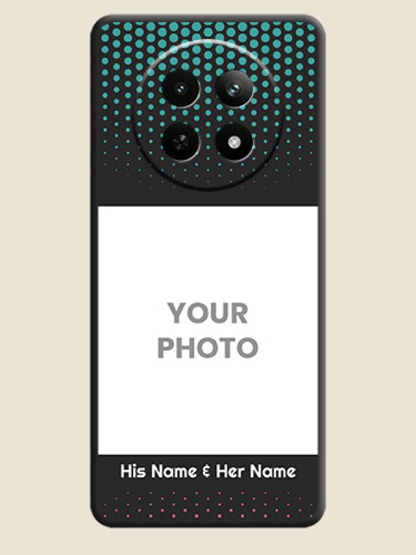 Custom Faded Dots with Grunge Photo Frame and Text On Space Black Custom Soft Matte Mobile Back Cover - Realme 13 5G - alternate view