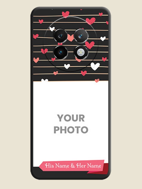 Custom Love Pattern with Name on Pink Ribbon on Photo On Space Black Custom Soft Matte Mobile Back Cover - Realme 13 Plus 5G - alternate view