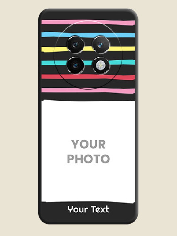 Custom Multicolor Lines with Image On Space Black Custom Soft Matte Mobile Back Cover - Realme 13 Plus 5G - alternate view