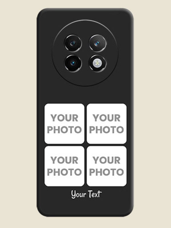 Custom Floral Art with 6 Image Holder on Photo On Space Black Custom Soft Matte Mobile Back Cover - Realme 13 Plus 5G - alternate view