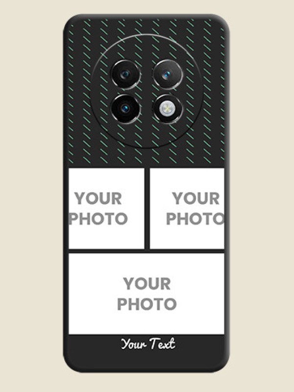 Custom Cross Dotted Pattern with 2 Image Holder On Space Black Custom Soft Matte Mobile Back Cover - Realme 13 Plus 5G - alternate view