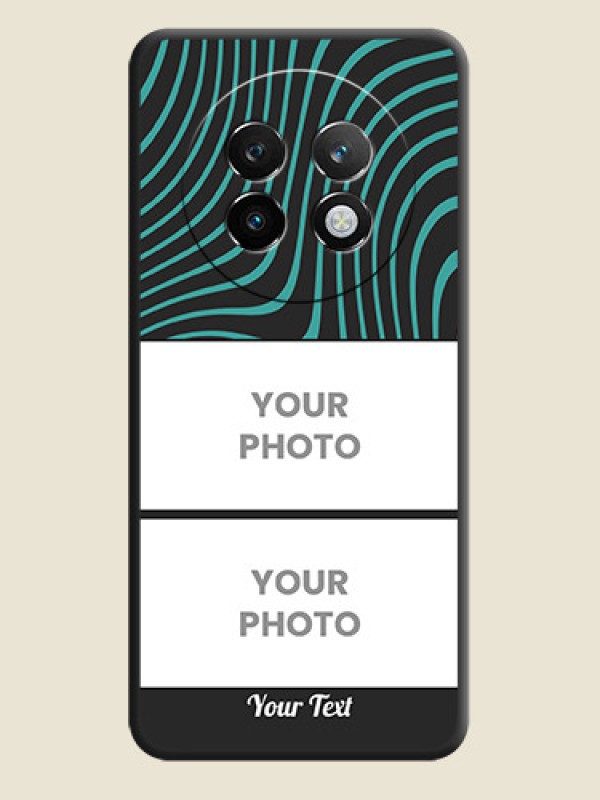Custom Wave Pattern with 2 Image Holder On Space Black Custom Soft Matte Mobile Back Cover - Realme 13 Plus 5G - alternate view