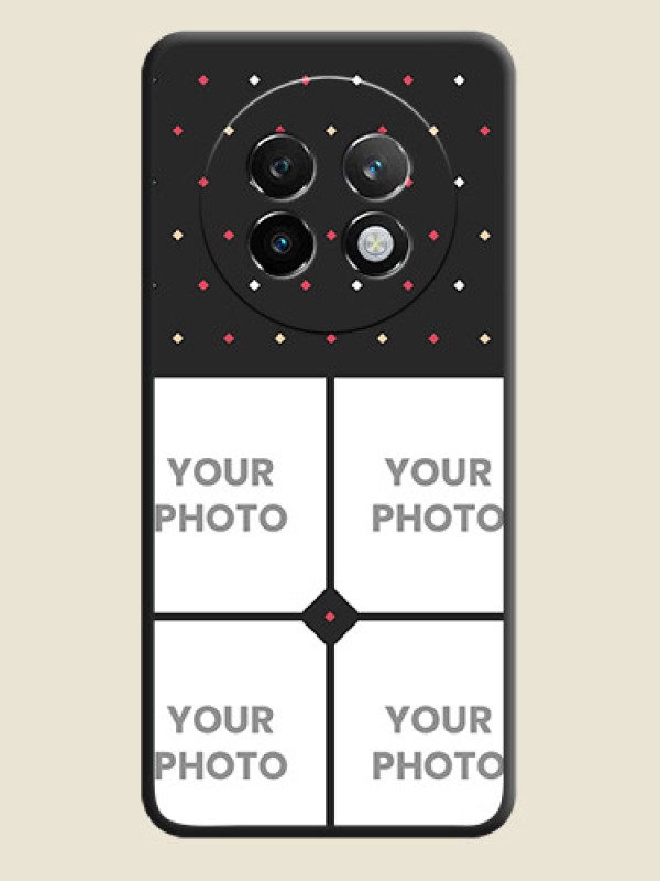 Custom Multicolor Dotted Pattern with 4 Image Holder On Space Black Custom Soft Matte Mobile Back Cover - Realme 13 Plus 5G - alternate view