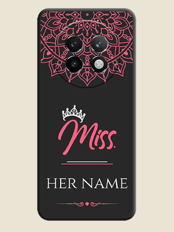 Custom Mrs Name with Floral Design On Space Black Custom Soft Matte Mobile Back Cover - Realme 13 Plus 5G - alternate view