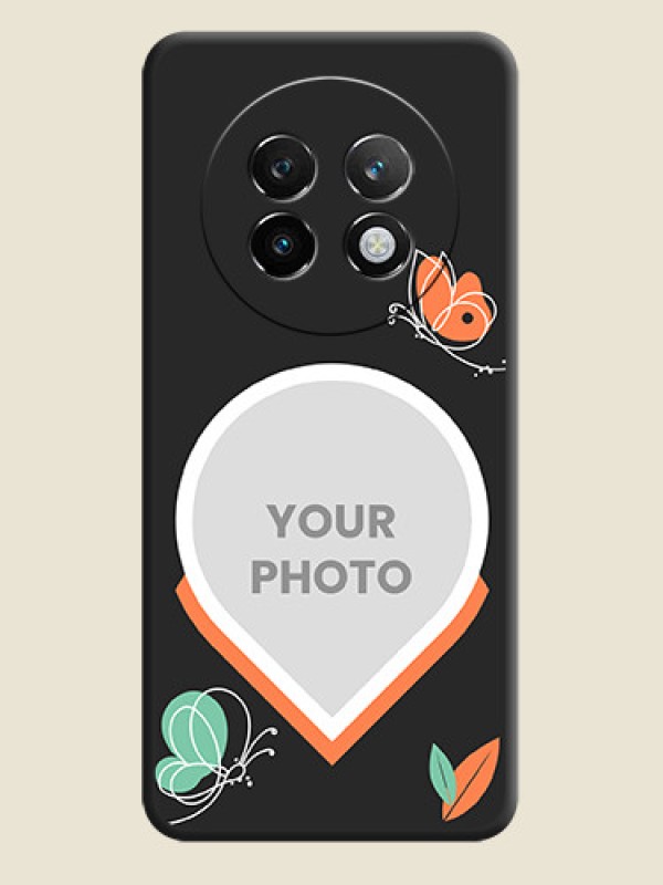 Custom Upload Pic With Simple Butterly Design On Space Black Custom Soft Matte Mobile Back Cover - Realme 13 Plus 5G - alternate view