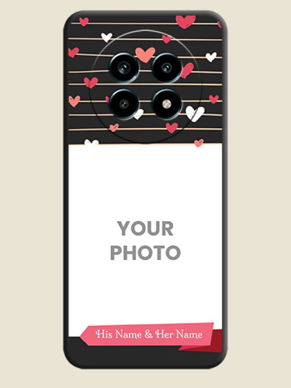 Custom Love Pattern with Name on Pink Ribbon on Photo On Space Black Custom Soft Matte Mobile Back Cover - Realme 13 Pro 5G - alternate view