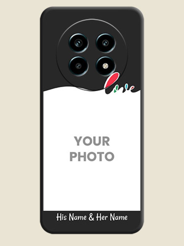 Custom Fall in Love Pattern with Picture on Photo On Space Black Custom Soft Matte Mobile Back Cover - Realme 13 Pro 5G - alternate view