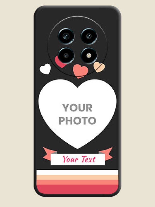 Custom Love Shaped Photo with Colorful Stripes On Space Black Custom Soft Matte Mobile Back Cover - Realme 13 Pro 5G - alternate view