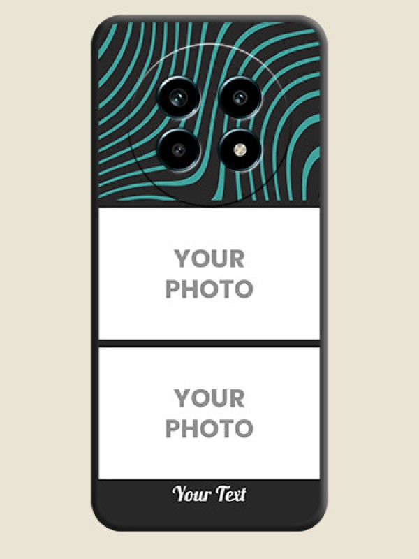Custom Wave Pattern with 2 Image Holder On Space Black Custom Soft Matte Mobile Back Cover - Realme 13 Pro 5G - alternate view