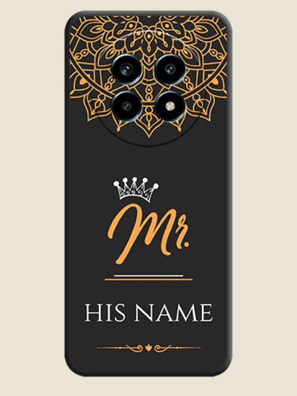 Custom Mr Name with Floral Design On Space Black Custom Soft Matte Mobile Back Cover - Realme 13 Pro 5G - alternate view