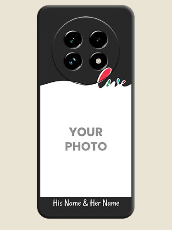 Custom Fall in Love Pattern with Picture on Photo On Space Black Custom Soft Matte Mobile Back Cover - Realme 13 Pro Plus 5G - alternate view