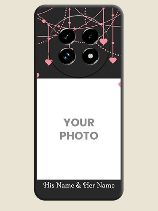 Custom Pink Love Hangings with Text On Space Black Custom Soft Matte Mobile Back Cover - Realme 13 Pro Plus 5G - alternate view