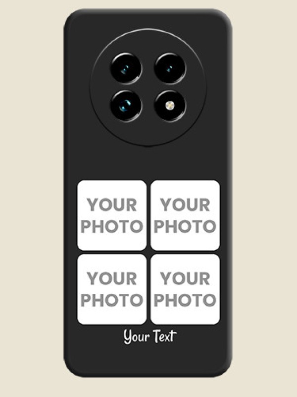 Custom Floral Art with 6 Image Holder on Photo On Space Black Custom Soft Matte Mobile Back Cover - Realme 13 Pro Plus 5G - alternate view