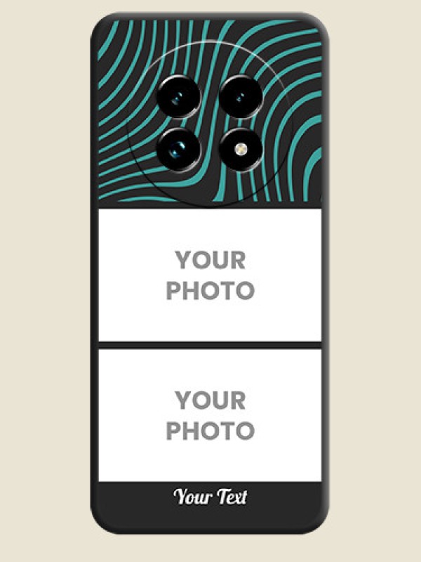 Custom Wave Pattern with 2 Image Holder On Space Black Custom Soft Matte Mobile Back Cover - Realme 13 Pro Plus 5G - alternate view