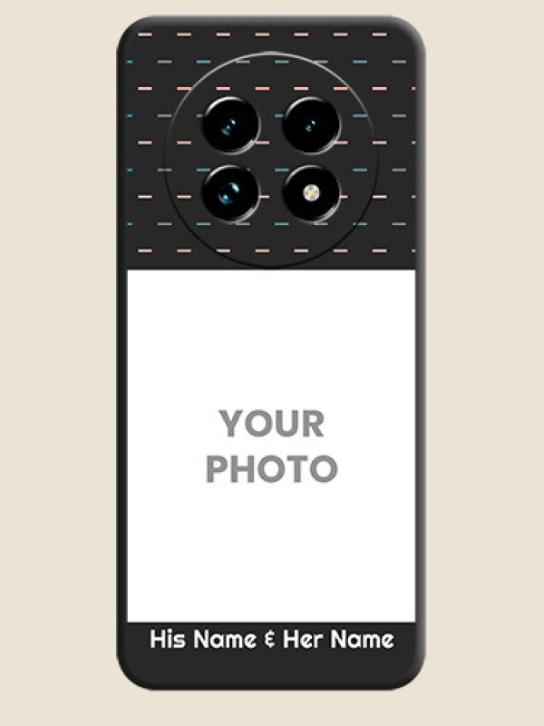 Custom Line Pattern Design with Text On Space Black Custom Soft Matte Mobile Back Cover - Realme 13 Pro Plus 5G - alternate view