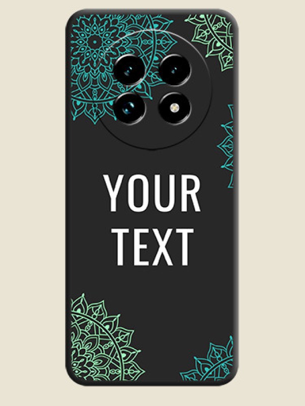 Custom Your Name with Floral Design On Space Black Custom Soft Matte Mobile Back Cover - Realme 13 Pro Plus 5G - alternate view