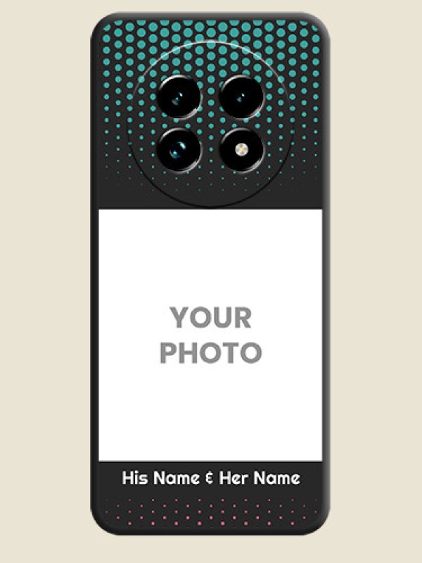 Custom Faded Dots with Grunge Photo Frame and Text On Space Black Custom Soft Matte Mobile Back Cover - Realme 13 Pro Plus 5G - alternate view