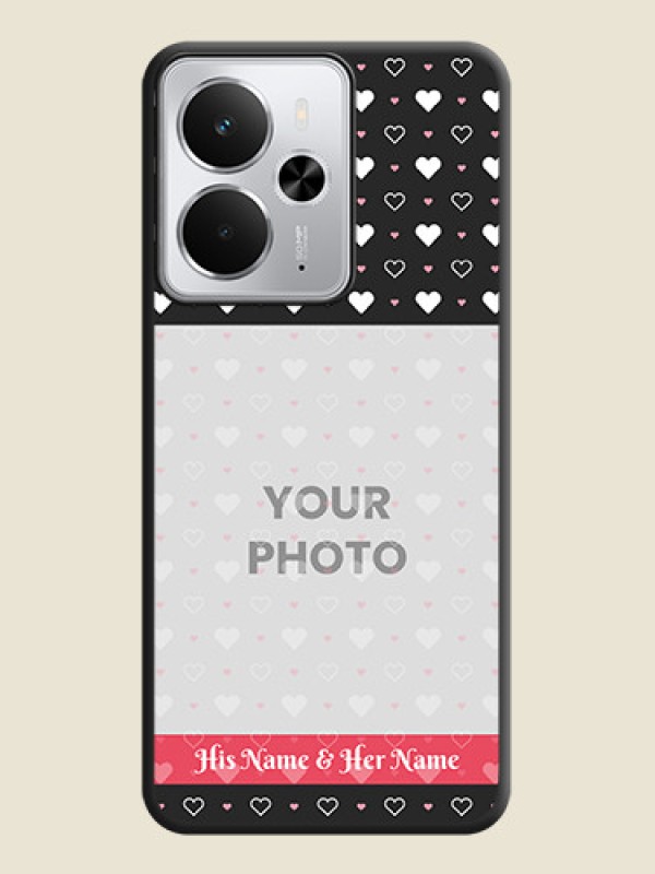 Custom White Color Love Symbols with Text Design on Photo On Space Black Custom Soft Matte Mobile Back Cover - Realme 14 5G - alternate view